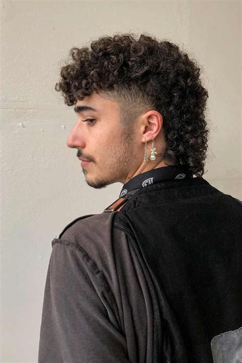 curly hair mullets|curly hair mullet men.